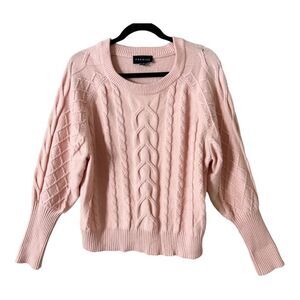 Premise Women’s Pink Cable Knit Sweater Size Extra Large